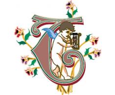 Indigos 4051719703832 Wandtattoo MF062 T wundervolles Ornament Engel Tribal Buchstabe 80 x 73 cm