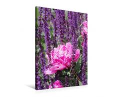 Premium Textil-Leinwand 60 cm x 90 cm hoch Pinke Pfingstrose