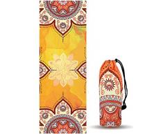 UCEC Hot Yoga Handtuch, Yogamatte Handtuch mit Reisetasche, rutschfest, ultraweich und schweißabsorbierend für Hot Yoga, Bikram, Pilates und Fitness (Mandala 6)