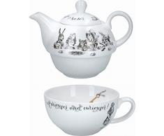 V&A VAAWT41 Alice in Wonderland Tea for One Teekanne und Tasse im Geschenkkarton, Porzellan