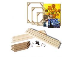 Asenart DIY Holzrahmen Kit für Ölgemälde Leinwanddrucke Poster Massivholz Keilrahmen Wand Kunst Fotorahmen viele 8 x 8 (20x20cm)