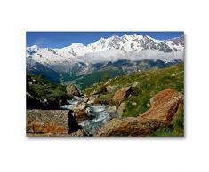 Premium Textil-Leinwand 90 x 60 cm Quer-Format Kreuzboden mit Mischabelgruppe | Wandbild, HD-Bild auf Keilrahmen, Fertigbild auf hochwertigem Vlies, Leinwanddruck von Günter Franz Müller Fotografie