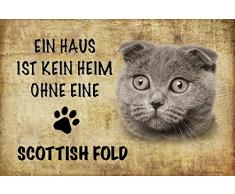 EIN Haus ist kein heim ohne eine Scottish Fold Katze blechschild