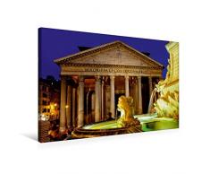 Premium Textil-Leinwand 75 x 50 cm Quer-Format Piazza della Rotonda, Brunnen vor dem Pantheon | Wandbild, HD-Bild auf Keilrahmen, Fertigbild auf hochwertigem Vlies, Leinwanddruck von Uwe Bade