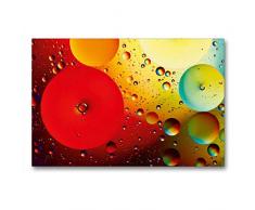 Premium Textil-Leinwand 90 x 60 cm Quer-Format Farbrausch mit Öl und Wasser 03 | Wandbild, HD-Bild auf Keilrahmen, Fertigbild auf hochwertigem Vlies, Leinwanddruck von Veronika Rix