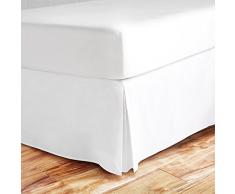 Zen Bambus Ultra Weiche Bett Rock – PREMIUM, umweltfreundlich, hypoallergen, und knitterfrei Bambus Staub Rüsche mit 35,6 cm Drop, Bambus, weiß, California King