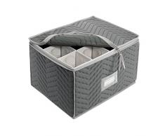 Richards Homewares Deluxe 7093 Truhe aus Mikrofaser mit 12-teiligem Stiel, Grau