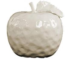 Urban Trends Keramik Apple Figur mit Stiel und Blatt oberflächlichen, mittel, glänzend creme
