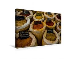 Premium Textil-Leinwand 45 x 30 cm Quer-Format Provence - Gewürze auf dem Markt von Goult | Wandbild, HD-Bild auf Keilrahmen, Fertigbild auf hochwertigem Vlies, Leinwanddruck von Thomas Seethaler