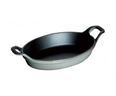 Staub Mini-Auflaufform, oval (15 cm, 0,25 L mit mattschwarzer Emaillierung im Inneren der Auflaufform) grafitgrau