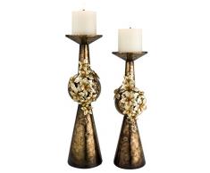 OK Beleuchtung Jungfrau Orchidee Golden Kerzenhalter-Set, 40,6 cm