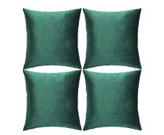 GIGIZAZA Luxuriöser Kissenbezug aus glänzendem Samt, Silbergrau 20x20inch(50x50cm)-4pcs grün