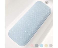 Yimobra Badewannenmatte und Duschmatte Original Gummimatten für Wanne, weich und bequem, rutschfest mit Saugnäpfen, Abflusslöchern, Phthalatfrei, maschinenwaschbar, Badmatten 37 X 14.2 inches blau