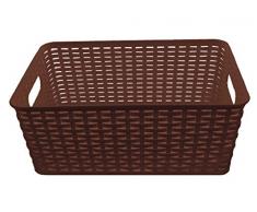 YBM Home Kunststoff Rattan Aufbewahrungsbox Korb Organizer BA426 braun