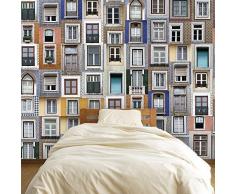 Abnehmbare Selbstklebende Wandaufkleber Lisboa Fenster Wandbild Kunst Aufkleber Vinyl Home Decor DIY Wohnzimmer Schlafzimmer Dekor Tapete Kinderzimmer Geschenk 180 x 120 cm Mehrfarbig