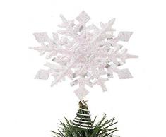 Baumspitze, Schneeflocke, 9,5 cm, Weiß