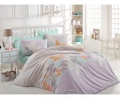 Eponj Home Bettwäsche-Set für Einzelbett 160 x 220 cm Mint Light Pink Orange