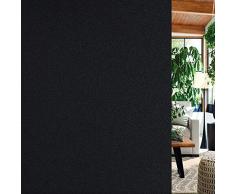 Niaowo Fensterfolien, kein Kleber, statische Dekoration, Sichtschutz, Milchglasfolie für Glas 35.4x157.4 inch Matte Black