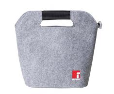 Set HERMETICO 2 Schichten 1200 ml + Besteck + Tasche isotermica Filz grau/schwarz Walking Business Edelstahl