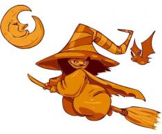 Indigos 4051719804249 Wandtattoo ME064 Hexe Halloween Party Feier 60 x 46 cm