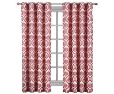 Jacqueline, Top Tülle Jacquard Fenster Vorhang Panel Paar, Set von 2 Panels, von Royal Hotel, Polyester, poppy, 108X84 Pair
