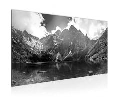 Bilder Berge Landschaft Wandbild 100 x 40 cm Vlies - Leinwand Bild XXL Format Wandbilder Wohnzimmer Wohnung Deko Kunstdrucke Grau 1 Teilig - MADE IN GERMANY - Fertig zum Aufhängen 024612c