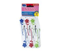 Set mit 6 Wäscheklammern mit rutschfestem Gummi, 6 Stück Wäscheklammern , Heringe Geschenk-Anhänger, Wäscheklammern schließen Umschlag mit Rost Feder, Mehrzweck- hohe Halteklammern, Art. 364 Parodi