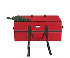 ProPik Aufbewahrungstasche für den Weihnachtsbaum, strapazierfähig, 61 cm hoch x 61 cm breit x 152,4 cm lang, mit Griffen Oben und seitlichen Gurten, passend für bis zu 2,7 m hohe zerlegte Bäume rot