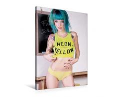 Calvendo Premium Textil-Leinwand 60 cm x 90 cm hoch, Neon | Wandbild, Bild auf Keilrahmen, Fertigbild auf echter Leinwand, Leinwanddruck Menschen Menschen