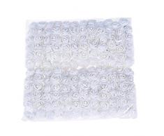 Künstliche Mini-Schaumstoff-Rosen für Zuhause, Hochzeit, Dekoration, Basteln, Brautkranz, Geschenkbox, 144 Stück weiß