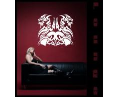 INDIGOS 4052166002332 Wandtattoo w080 Drache, gespiegelt, Wappen Wandaufkleber, 96 x 93 cm, gold