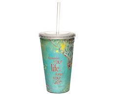 Tree Free Grußkarte, 16 oz 35560 Angi und Silas Remember Your Life doppelwandige Cool Tasse mit Wiederverwendbarer Strohhalm
