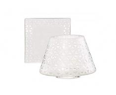 Yankee Candle Belmont Lampenschirm und Teller, klein, Glas, Weiß,