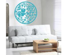 INDIGOS 4052166081245 Wandtattoo w463 Tierzeichen Hase Wandaufkleber 80 x 80 cm, türkis