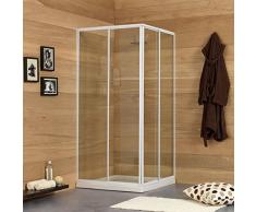 kiamami Valentina Erice Duschkabine ausziehbar 80 â 90 cm Profil weià aus aluminium, mittelgroÃ