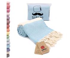 Bazaar Anatolia Diamond Türkisches Handtuch 100% Baumwolle Pestemal Badetuch 77 x 38 dünn leicht Reise Camping Bad Sauna Strand Gym Pool Decke Fouta Brautjungfer Geschenk schnell trocknende Handtücher, baumwolle, türkis, 77x38