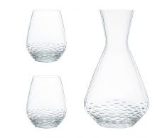 Spiegelau & Nachtmann, 3-teiliges Dekanter-Set, Karaffe (1,4 l) + 2x Gläser (460 ml), Mosaik, 102437
