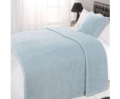 Dreamscene Luxus Waffel Honeycomb Mink weicher Warm Überwurf über Sofa Bett Decke, 125 x 150 cm, Duck Egg