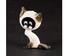EE Glass Kleine Siamkatze Glasfiguren mundgeblasen Kunst Sammlerfiguren