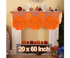 GBD Tischläufer/Tischläufer, Halloween, aus Polyester, 35,6 x 182,9 cm, Herbst-Tischdecke für Büro, Küche, Esszimmer, Hochzeit, Party, Heimdekoration Pumpkin Tablerunner-b