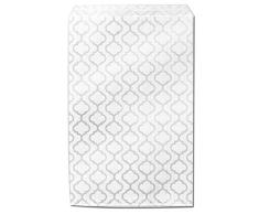 888 Display USA, Inc 200 Stück Schimmernde Silberne Spalier Muster Papier Merchandise Geschenktüten Einkaufstaschen 6 x 9