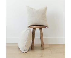 Nook Dekorative Kord-Überwurf-Kissenbezüge, nur Set mit 2 Stück, 45,7 x 45,7 cm und 55,9 x 55,9 cm für Couch, Sofa oder Bett, modernes Design 22 x 22 Hellbeige