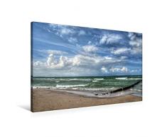 Calvendo Premium Textil-Leinwand 90 cm x 60 cm quer, Strand Zingst | Wandbild, Bild auf Keilrahmen, Fertigbild auf echter Leinwand, Leinwanddruck Menschen Menschen