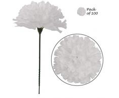 Larksilk Künstliche Blumen für Blumensträuße, Hochzeiten, Friedhöfe, Kunsthandwerk und Kronen Weiß