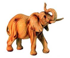StealStreet ss-ug-mme-930, 15,2 cm Elefant mit gehobenem Rüssel Carving Holz Figur, Kunstleder braun, 4,75