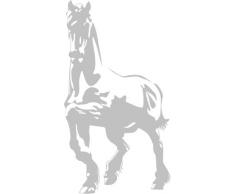 INDIGOS 4051095049913 Wandtattoo w605 Pferd Wandaufkleber in 3 Größen, 120 x 66 cm, silber