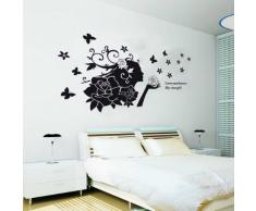 Black Bud Beauty Walpus Wand Aufkleber Mauerkunst Sticker Kinder Kinderzimmer Baby Schlafzimmer Rose Mädchen Dekoration