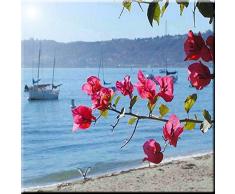 Rikki Knight Fliese mit rosa Blumen, Keramik, 30,5 x 30,5 cm