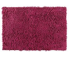 Wenko Badteppich Chenille Rasberry Red Duschmatte, Polyester, Rot, 80x50x3 cm