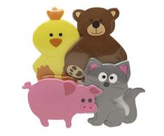 EVIDECO Baby Badewanneneinlage, rutschfest, Meerestiere, Mehrfarbig Modern 3.54 L x 0.5 inchesW x 3.54 H Trittfläche Tiere